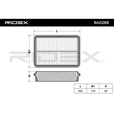 Air Filter RIDEX 8A0288 8A0288 - photo 6