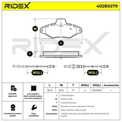 Brake Pads Set RIDEX 402B0279 402B0279 - photo 7