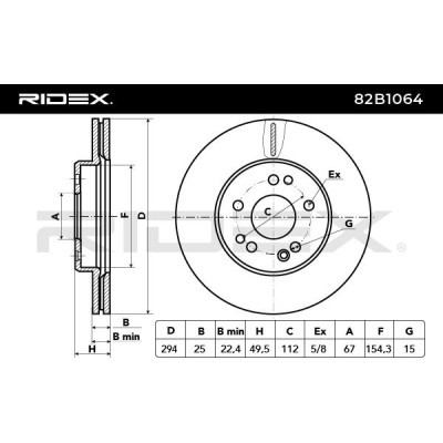 Brake Disc RIDEX 82B1064 82B1064 - photo 3