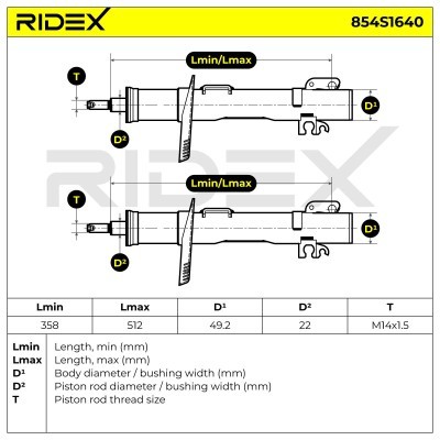Shock Absorber RIDEX 854S1640 854S1640 - photo 4
