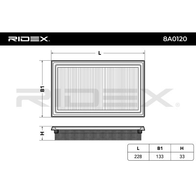 Air Filter RIDEX 8A0120 8A0120 - photo 3