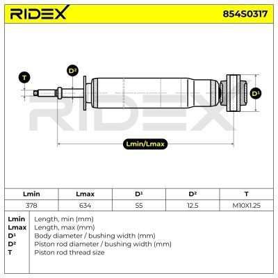 Shock Absorber RIDEX 854S0317 854S0317 - photo 6