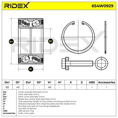 Wheel Bearing RIDEX 654W0929 654W0929 - photo 6