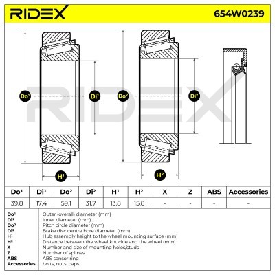 Wheel Bearing RIDEX 654W0239 654W0239 - photo 3