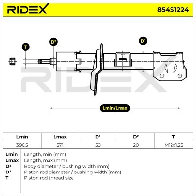 Shock Absorber RIDEX 854S1224 854S1224 - photo 6