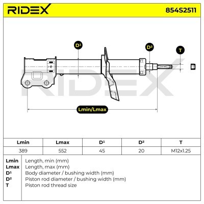 Shock Absorber RIDEX 854S2511 854S2511 - photo 8