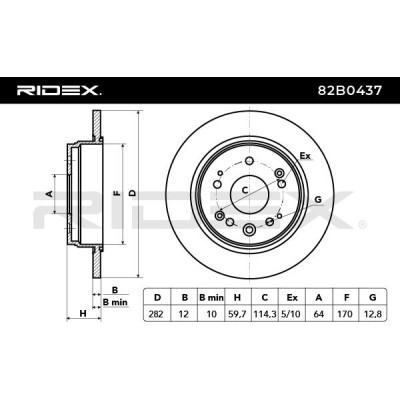 Brake Disc RIDEX 82B0437 82B0437 - photo 3