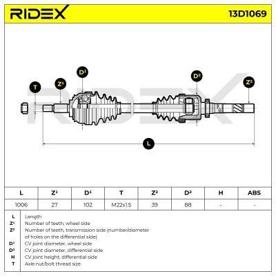 Drive Shaft RIDEX 13D1069 13D1069 - photo 7