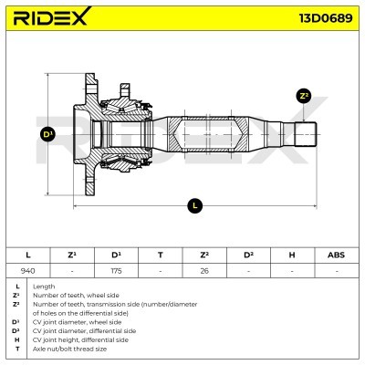 Drive Shaft RIDEX 13D0689 13D0689 - photo 7