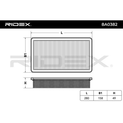 Air Filter RIDEX 8A0382 8A0382 - photo 6