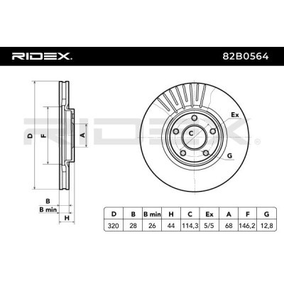Brake Disc RIDEX 82B0564 82B0564 - photo 6