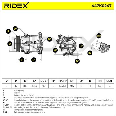 Compressor, Air Conditioning OPEL ASTRA J 447K0247 - photo 7