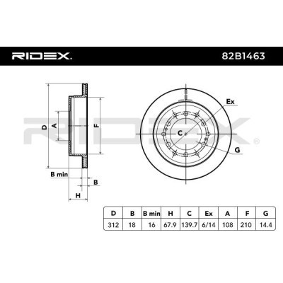 Brake Disc RIDEX 82B1463 82B1463 - photo 5