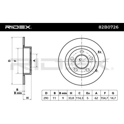 Brake Disc RIDEX 82B0726 82B0726 - photo 3