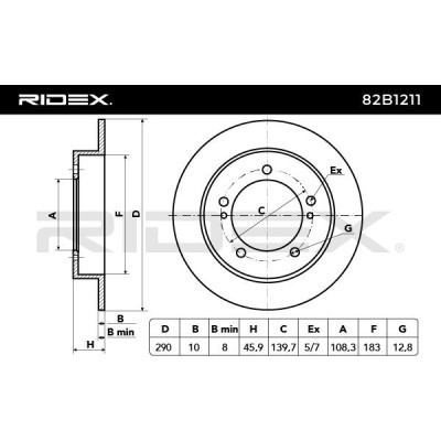 Brake Disc RIDEX 82B1211 82B1211 - photo 3