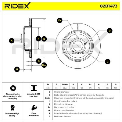Brake Disc RIDEX 82B1473 82B1473 - photo 6