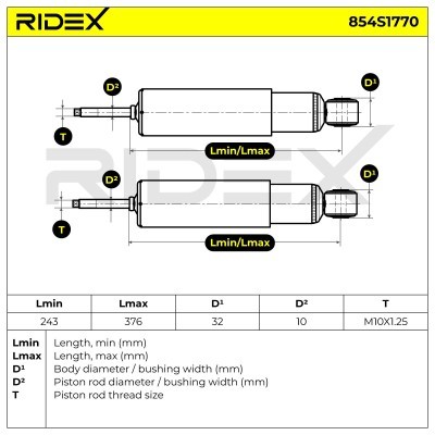 Shock Absorber RIDEX 854S1770 854S1770 - photo 5