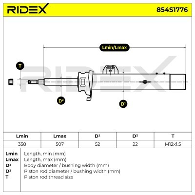 Shock Absorber RIDEX 854S1776 854S1776 - photo 2
