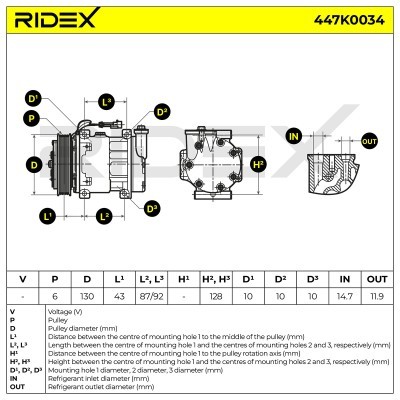 Compressor, Air Conditioning 447K0034 - photo 7