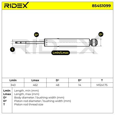 Shock Absorber RIDEX 854S1099 854S1099 - photo 7