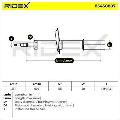 Shock Absorber RIDEX 854S0807 854S0807 - photo 3