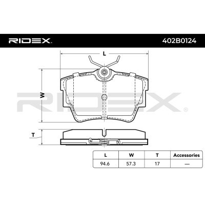 Brake Pads Set RIDEX 402B0124 402B0124 - photo 3
