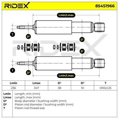 Shock Absorber RIDEX 854S1966 854S1966 - photo 4