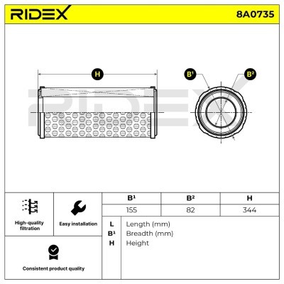 Air Filter RIDEX 8A0735 8A0735 - photo 7