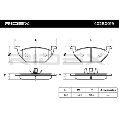 Brake Pads Set RIDEX 402B0019 402B0019 - photo 3