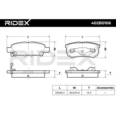 Brake Pads Set RIDEX 402B0106 402B0106 - photo 5