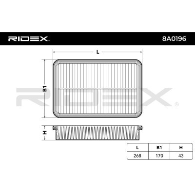 Air Filter RIDEX 8A0196 8A0196 - photo 5