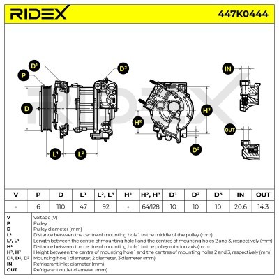 Compressor, Air Conditioning 447K0444 - photo 7