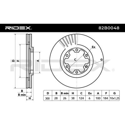 Brake Disc RIDEX 82B0048 82B0048 - photo 3