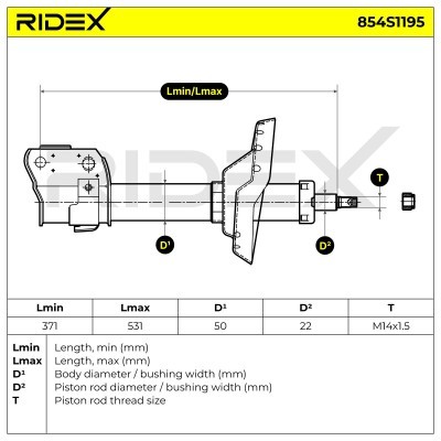 Shock Absorber RIDEX 854S1195 854S1195 - photo 5