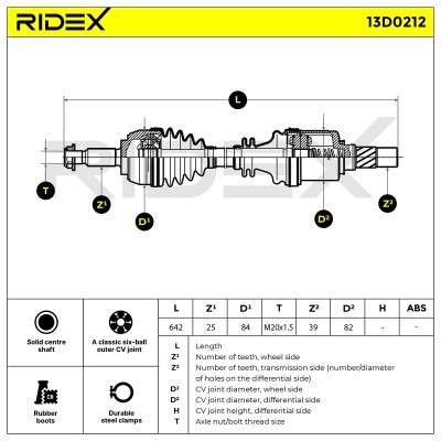 Drive Shaft RIDEX 13D0212 13D0212 - photo 8