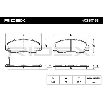 Brake Pads Set RIDEX 402B0163 402B0163 - photo 6