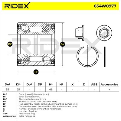 Wheel Bearing RIDEX 654W0977 654W0977 - photo 6