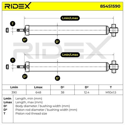 Shock Absorber RIDEX 854S1590 854S1590 - photo 4
