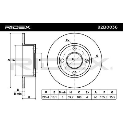 Brake Disc RIDEX 82B0036 82B0036 - photo 5
