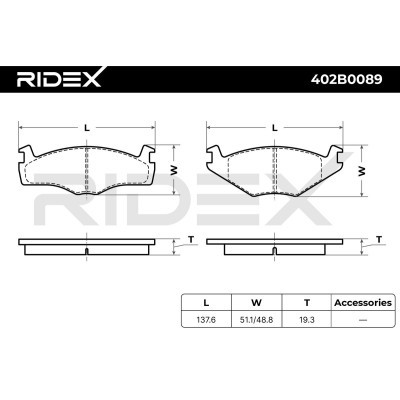 Brake Pads Set RIDEX 402B0089 402B0089 - photo 5