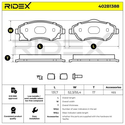 Brake Pads Set RIDEX 402B1388 402B1388 - photo 6