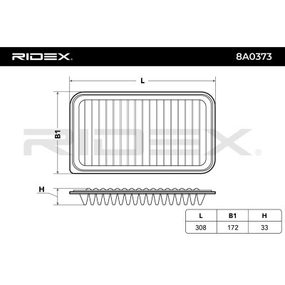 Air Filter RIDEX 8A0373 8A0373 - photo 6