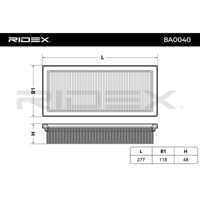 Air Filter RIDEX 8A0040 8A0040 - photo 3