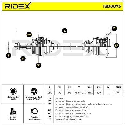 Drive Shaft RIDEX 13D0073 13D0073 - photo 11