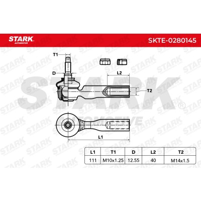 Tie Rod End Stark SKTE-0280145 SKTE-0280145 - photo 5