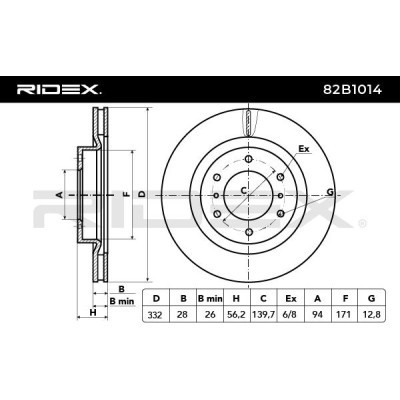 Brake Disc RIDEX 82B1014 82B1014 - photo 4