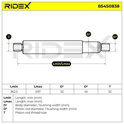 Shock Absorber RIDEX 854S0838 854S0838 - photo 8