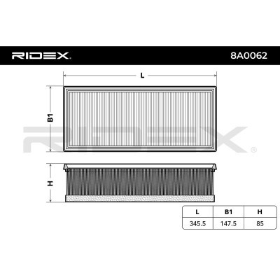 Air Filter RIDEX 8A0062 8A0062 - photo 6
