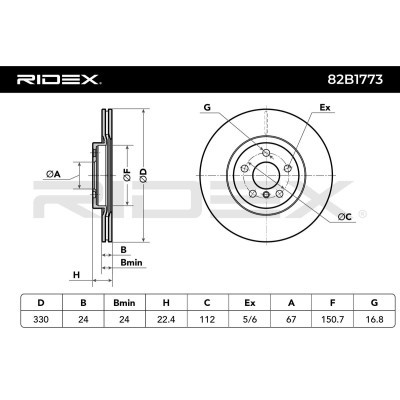 Brake Disc RIDEX 82B1773 82B1773 - photo 5