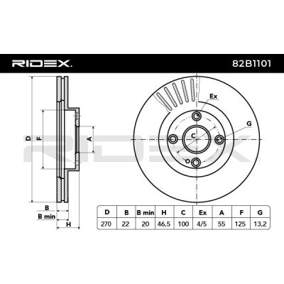 Brake Disc RIDEX 82B1101 82B1101 - photo 3
